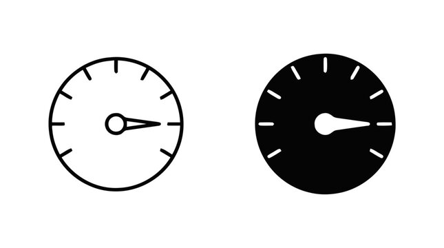 Vector illustration of speedometer icon set on a transparent background
