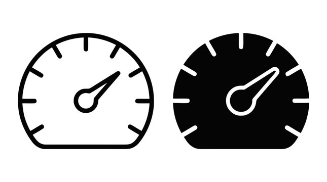 Vector illustration of speedometer vector icon set on a transparent background