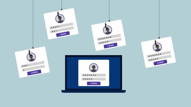 Cyber security and protect personal information, Stay safe online 2d Animation with Alpha Matte