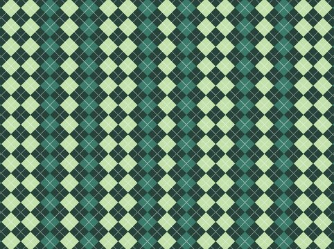 Green and Teal Argyle Diamond Pattern Seamless Background...