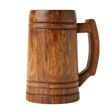 Traditional wooden beer mug with natural grain texture beer stein wooden cup