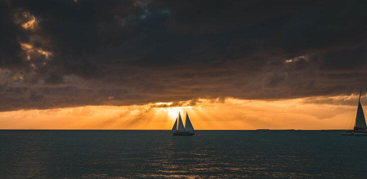 sailboat at sunset
