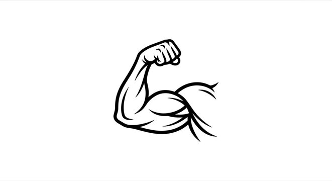 Flexing Bicep Muscle Arm Strength Symbol