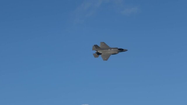 Military Stealth Fighter Jet Flying High Speed at Gold Coast Airshow