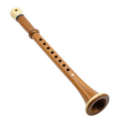 Natural wood recorder musical instrument with woodwind instrument © FOYSAL