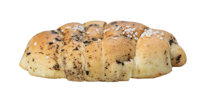 Brown salted bread or Shio pan with truffle mushroom flavor transparent background