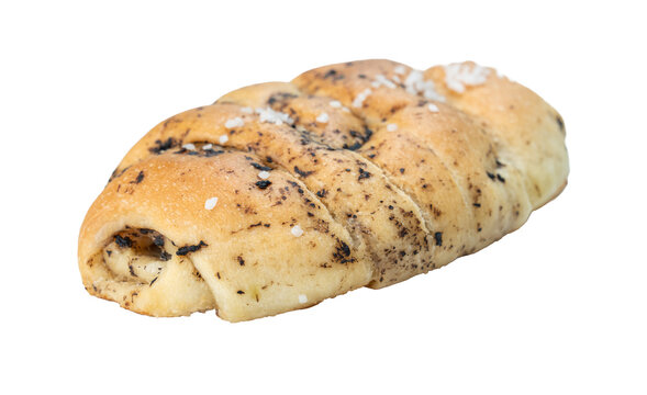 Brown salted bread or Shio pan with truffle mushroom flavor transparent background
