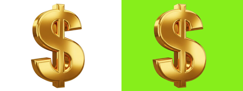 Shiny 3D golden dollar sign symbol
