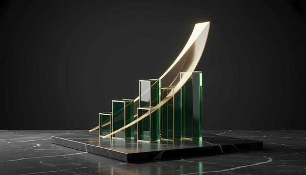 Business wealth success visualization featuring elegant ascending structures