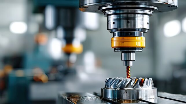 Precision machining process in a modern factory showcasing metalworking tools and advanced technology in action