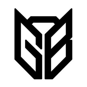 Black angular geometric tech shield logo icon for cyber security guard emblem