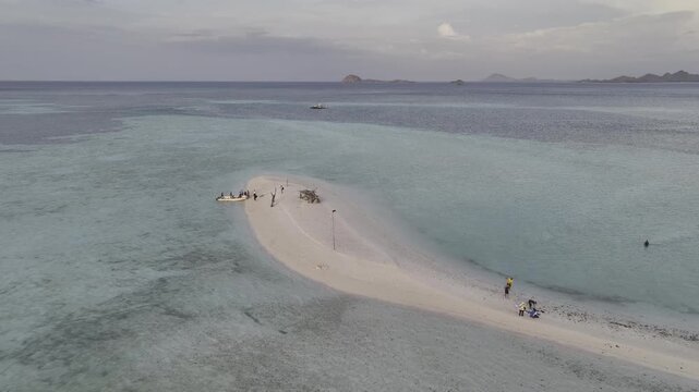 Aerial view of seascape of islands in Komodo national park , Indonesia