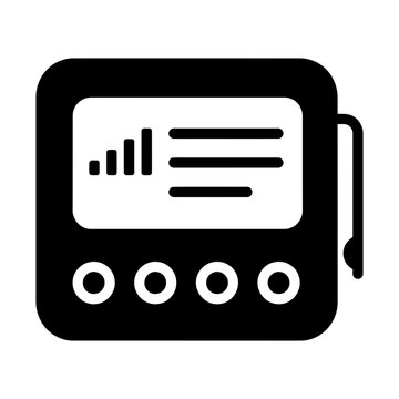 retro pager device glyph icon