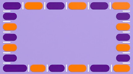 Fototapeta premium Purple and Bright Orange Rounded Rectangles