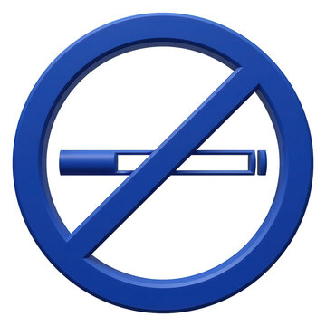 Panneau d'interdiction de fumer bleu