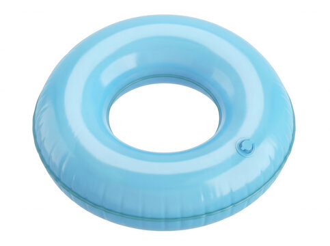 Bou&eacute;e gonflable bleue isol&eacute;e sur fond blanc