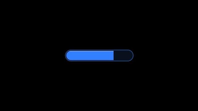 Upload Progress Bar and Loading Process Animation Alpha Transparent Background. 4K Resolution