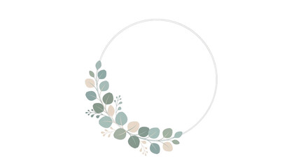 Eucalyptus leaf circular frame © Mamun