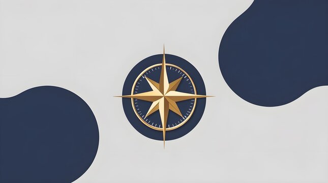 compass and rope on blue background