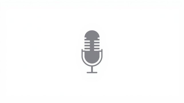 Modern microphone silhouette with sleek design and gray color on white background for audio technology and communication concepts