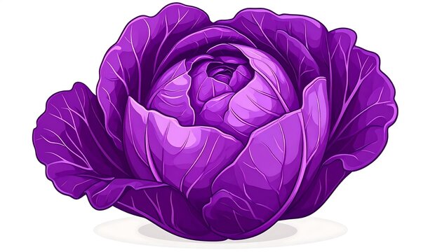 Vibrant Purple Red Cabbage Vegetable.