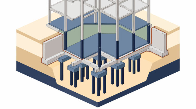 Isometric Office Workspace with Modern Desks.