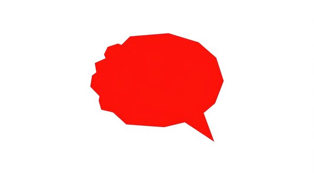 Red speech bubble graphic with wavy edges floating on plain background with graphic appears filled irregular wavy outline filled solid communication
