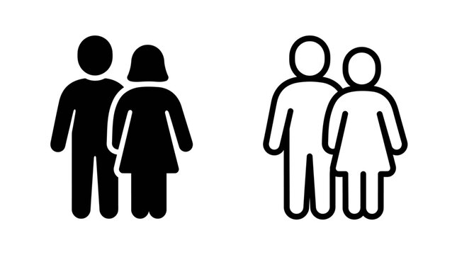 User account icon representing people and social connection with connection