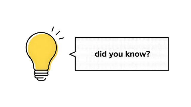 Did you know question text bubble with yellow lightbulb. Creative idea generation and trivia concept