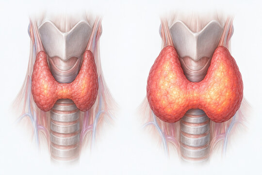 Normal Thyroid Compared With Diffuse Toxic Goiter