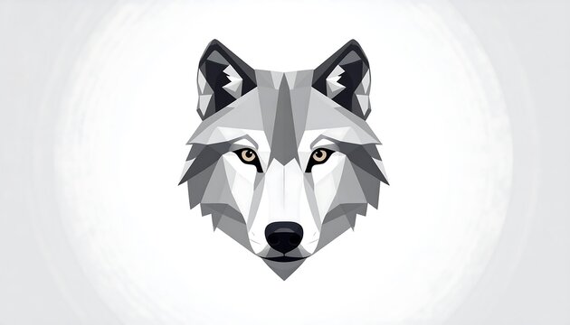 Geometric Wolf Head Illustration Artwork.
