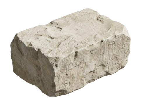 Einzelner heller Natursteinblock