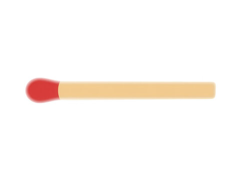 F&oacute;sforo de madera con cabeza roja sobre fondo blanco