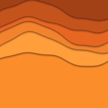 Colorful Layered Papercut Waves Vector Pattern