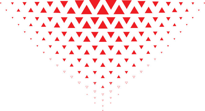Abstract red geometric triangle halftone gradient pattern background for dynamic banner design vector illustration 