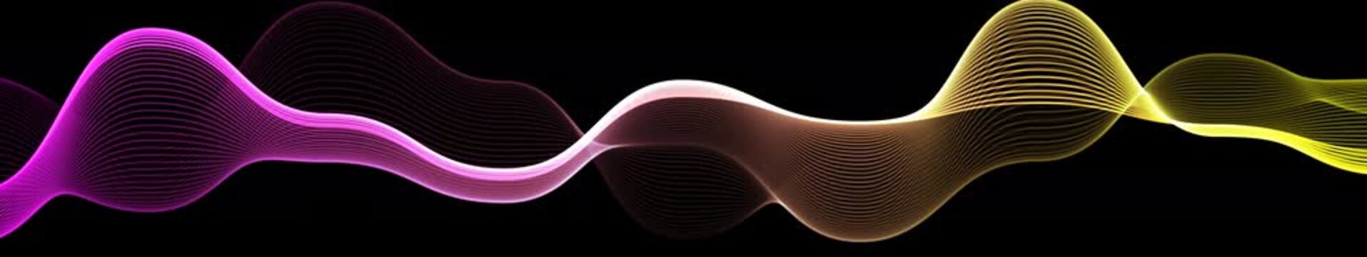 abstract wave animation. Smooth flowing curves with subtle highlights moving across a dark background.