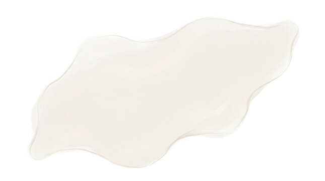 Macchia di liquido bianco cremoso su sfondo bianco