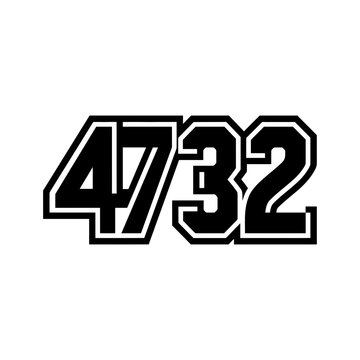 Numbers 4732 Isolated Cut Out