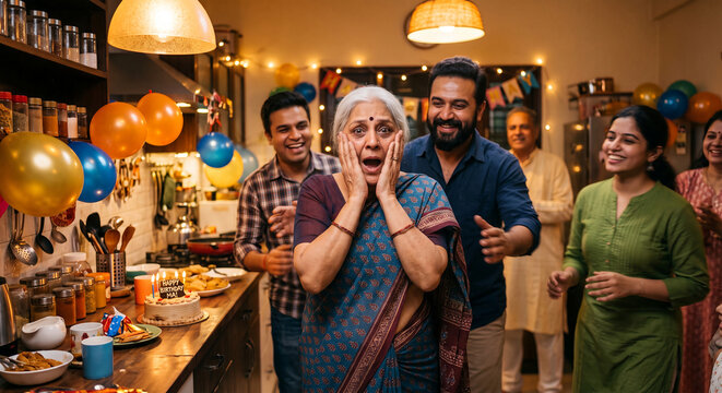 Family Celebrating Birthday Together
