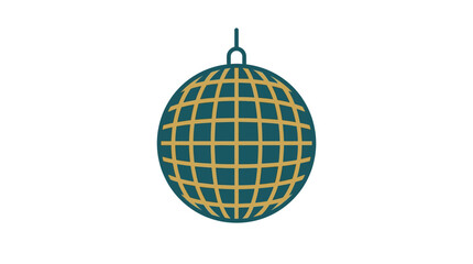 Obraz premium Green and gold disco ball icon.