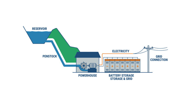 Hydroelectric Power Generation Scheme with Battery Storage