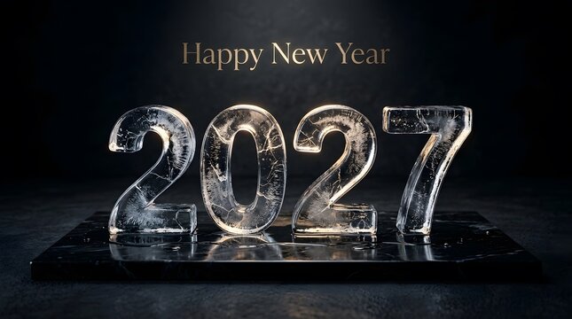 Celebrating the arrival of the new year two thousand twenty seven