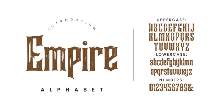 Empire vintage display gothic font for retro titles and branding