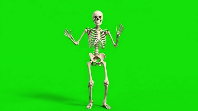 Skeleton Dancing Animation &ndash; Green Screen