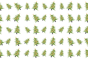 Fototapeta premium Christmas seamless pattern, christmass tree, black background. Vector illustration. Nature design. Season greeting. Winter xmas holidays