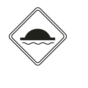 Road hump warning sign