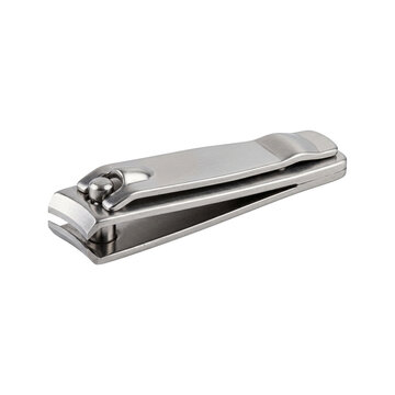 Metallic Nail Clipper Hygiene Tool Isolated on White Transparent Background