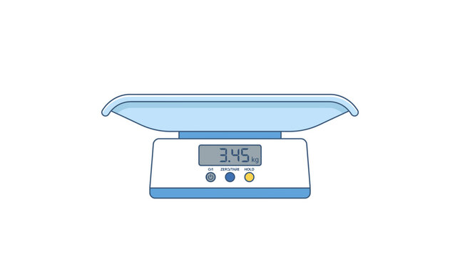 Baby Scale Digital Display 3.45 kg Isolated Transparent Background