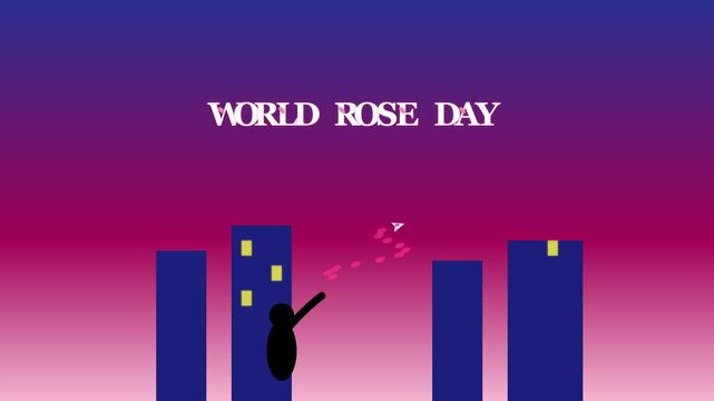 World Rose Day Celebration with Minimalist Vector Illustration