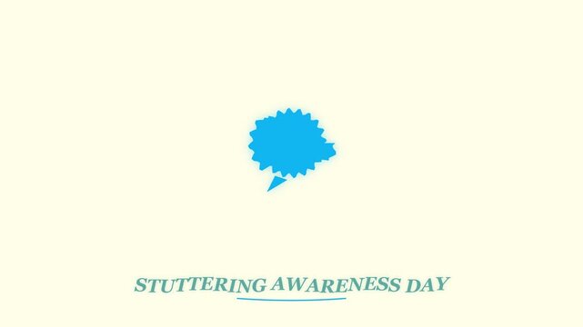 Stuttering Awareness Day Animated Speech Bubble Icon and Text